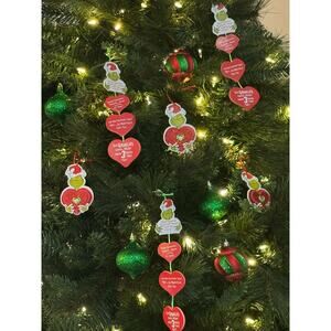 6 Piece Set of Grinch Ornaments for Christmas Tree, Wreath or Swag Decor